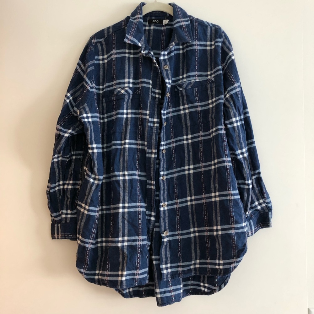 BDG (Urban Outfitters) Blue Plaid Button Down